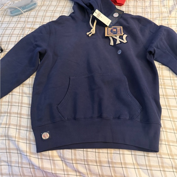 Ralph Lauren Navy Cobalt Blue NY Yankees Hoodie - Picture 3 of 5